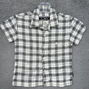 VTG Ocean Pacific OP Shirt Youth 2T Plaid Short Sleeve Button Up Made‎ in Nepal